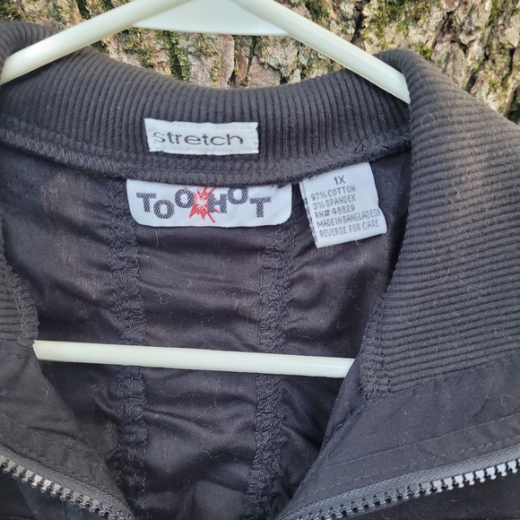 Jacket shorts sleeve black sz. 1X stretch, ruched - Picture 2 of 5